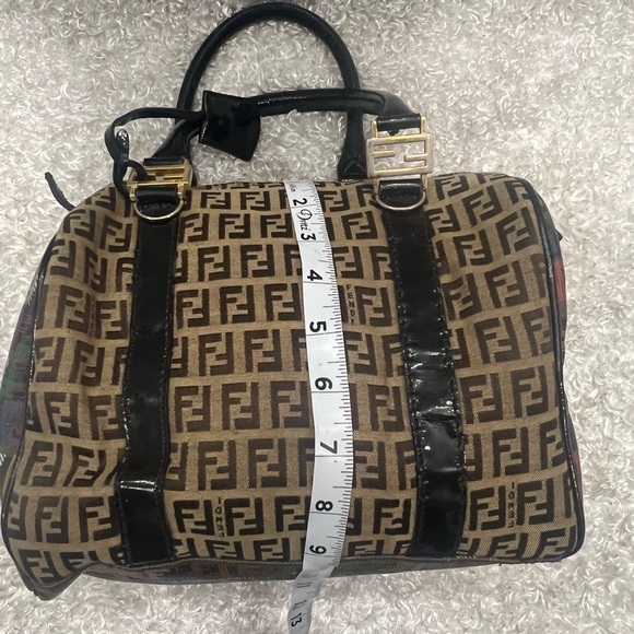 FENDI Multicolor Zucchino Coated Canvas Spalmati Forever Boston Bag - Picture 16 of 16